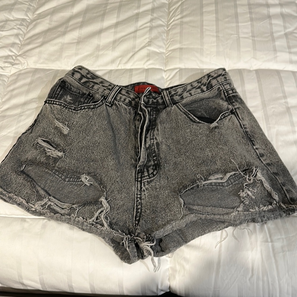 Black jeans shorts